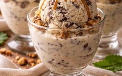 Walnut Ice Cream med Caramel Sauce