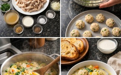 Sopa Cremosa de Pollo med Arroz y Verduras