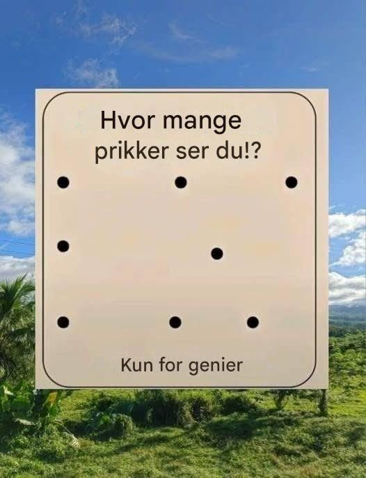Søgeresultater for: Test dine øjne skarphed – Hvor mange prikker ser du!