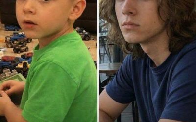 15 år efter min 4-årige søn, der er ved at gå, serverede jeg kaffe til en strand med hans eksakt fødselsmærke