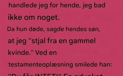 Jeg tog mig af min lonely Neighbor i 2 år — På hendes vilje læsning sagde hendes søn, at jeg ville få noget … Så gav advokaten mig dette