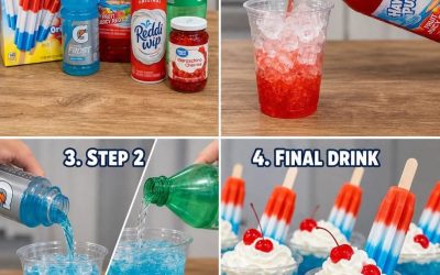 Farverig, forfriskende og perfekt til sommerfestligheder! Disse Memorial Day Bomb Pop Punch Cups er fyldt med frugtagtige smagsoplevelser, patriotiske farver og en sjov Bomb Pop-topper, der gør dem til stjernen på enhver grillfest, cookout eller julesammenkomst. Ingredienser 1 æske Original Bomb Pop® røde, hvide og blå ispinde 45 ml Hawaiian Punch® Fruit Juicy Red Fuld opskrift 👇 💬