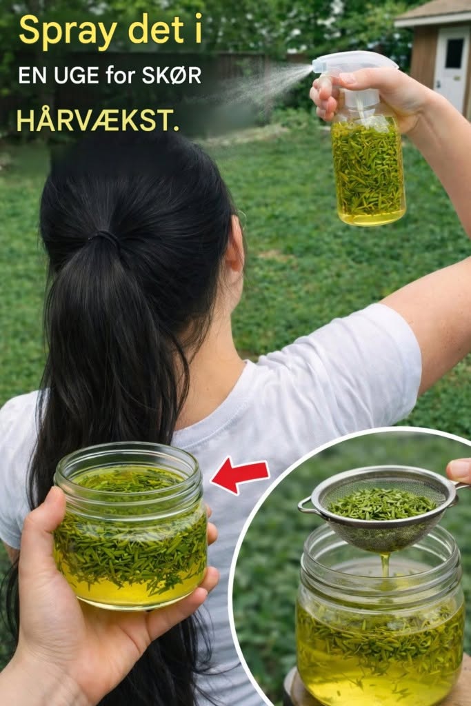 Min bedstemor havde det længste hår og ingen grå hår. Hun fortalte mig, “Bland disse 2 ingredienser og læg det i dit hår, før du sover, og når du vågner op, vil det være fantastisk …