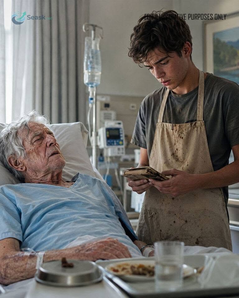 En 78-årig pensioneret mekaniker blev efterladt og ventede hjælpeløst i sin rehabiliteringsseng i timevis — indtil en 19-årig cafeteria-arbejder afslørede den smertefulde sandhed skjult inde i sin oliestjernerede lomme-ledger.