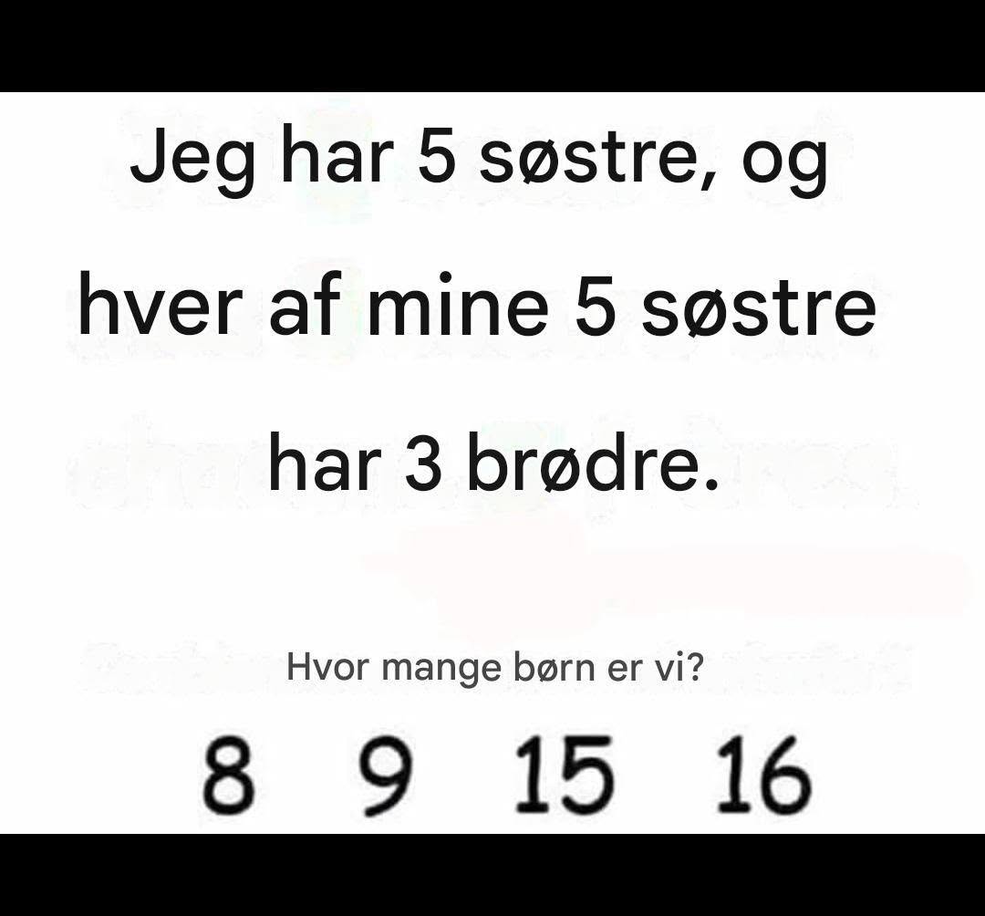 *Logisk gåde: Hvor mange børn er der i denne familie?*