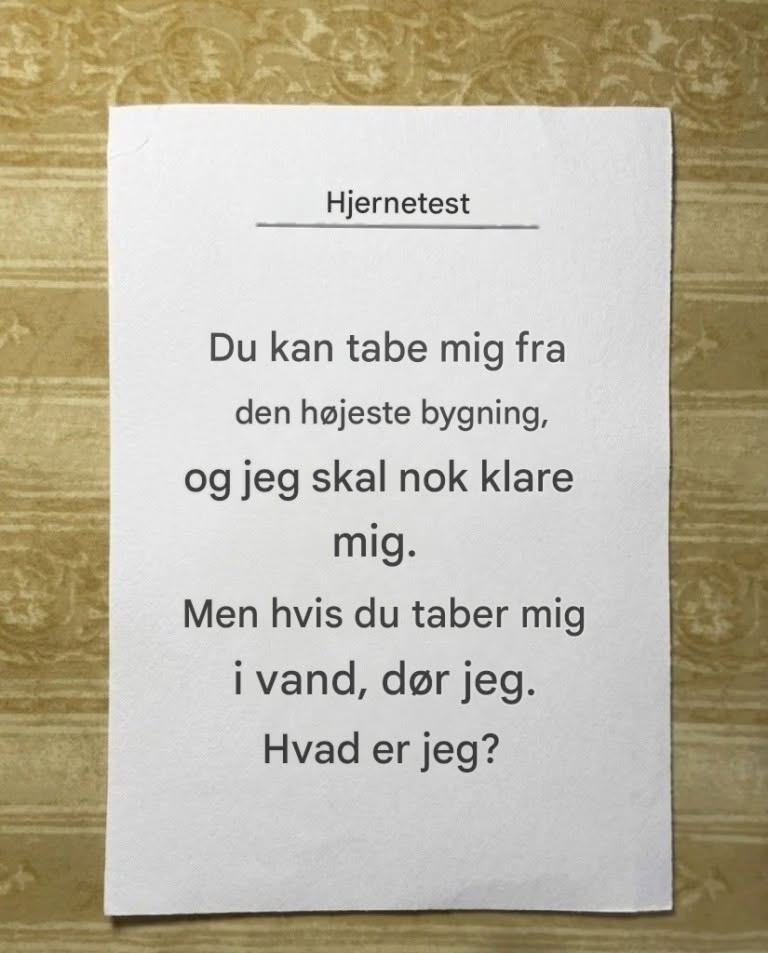 Hvad overlever et kæmpe fald, men dies i vand