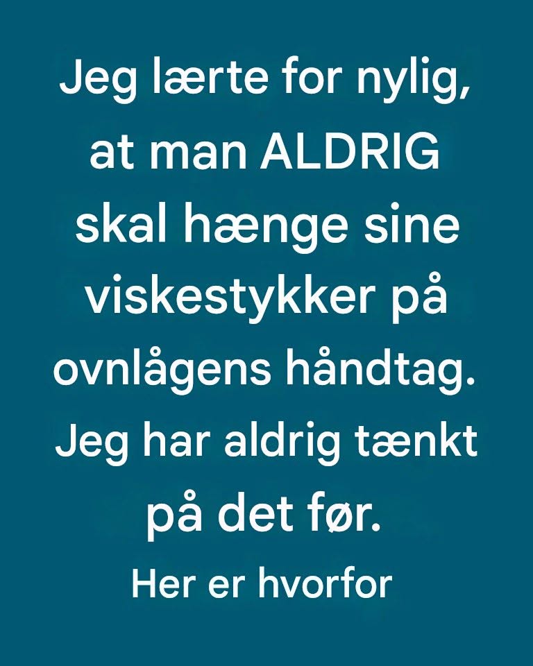 Hvorfor du aldrig bør lægge et viskestykke på ovndøren