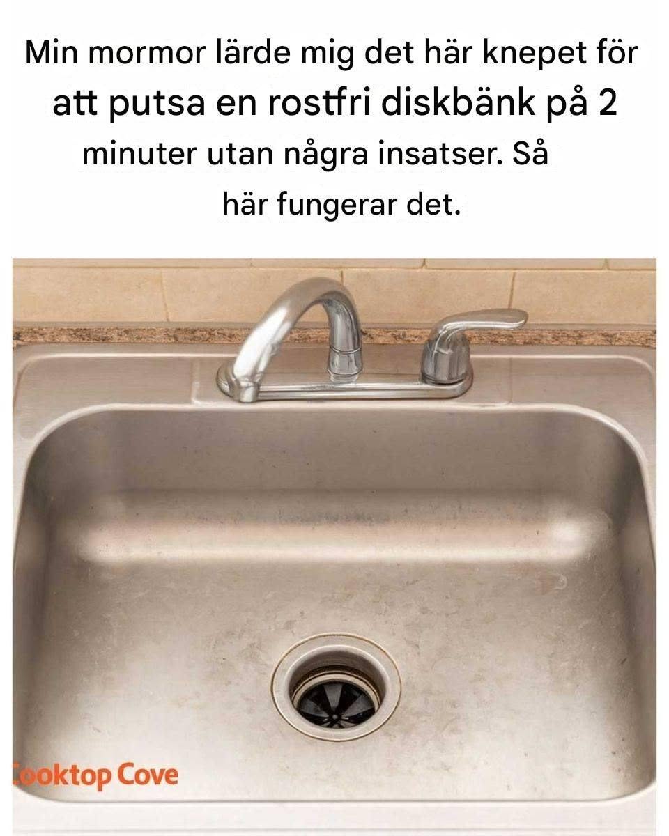Min bedstemor lærte mig dette trick til at rengøre en rustfri stålvask på 2 minutter uden nogen anstrengelse. Sådan fungerer det.