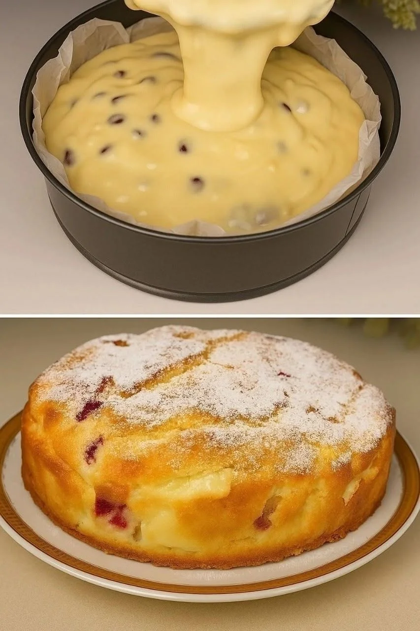 Könnyű házi készítésű bogyós sütemény recept porcukorral feltéttel